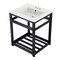 Kingston Brass VWP2522W4A0 25" Ceramic Console Sink (4", 3-Hole), White/Matte Black VWP2522W4A0 - alternate 1